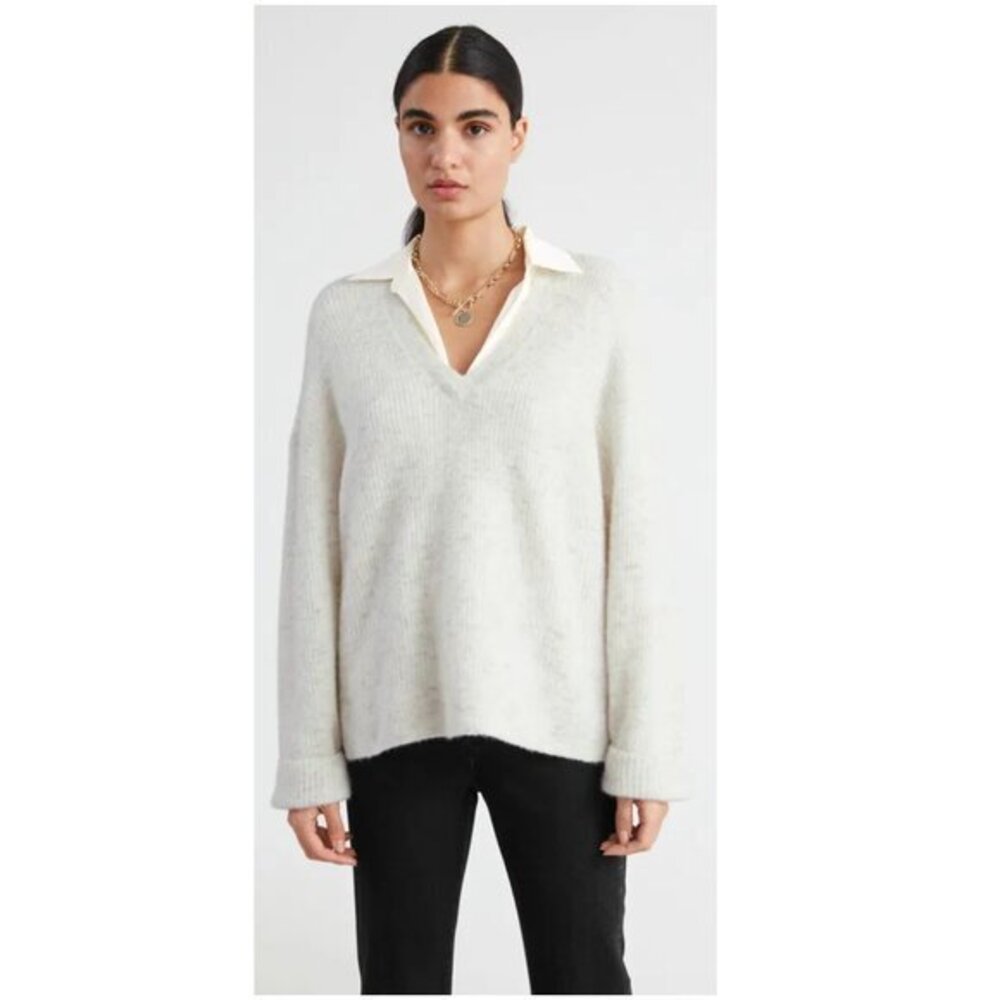 & Other Stories Oversized V-Neck Ribbed Sweater